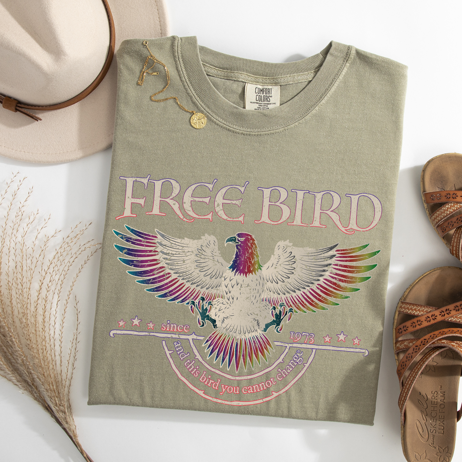 Free Bird Vintage Rock Anthem Retro Concert Classic Jam Session Memorial Edition Limited Comfort Colors Tee