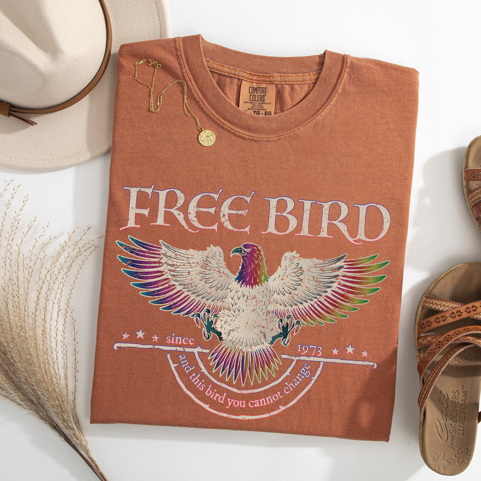 Free Bird Vintage Rock Anthem Retro Concert Classic Jam Session Memorial Edition Limited Comfort Colors Tee